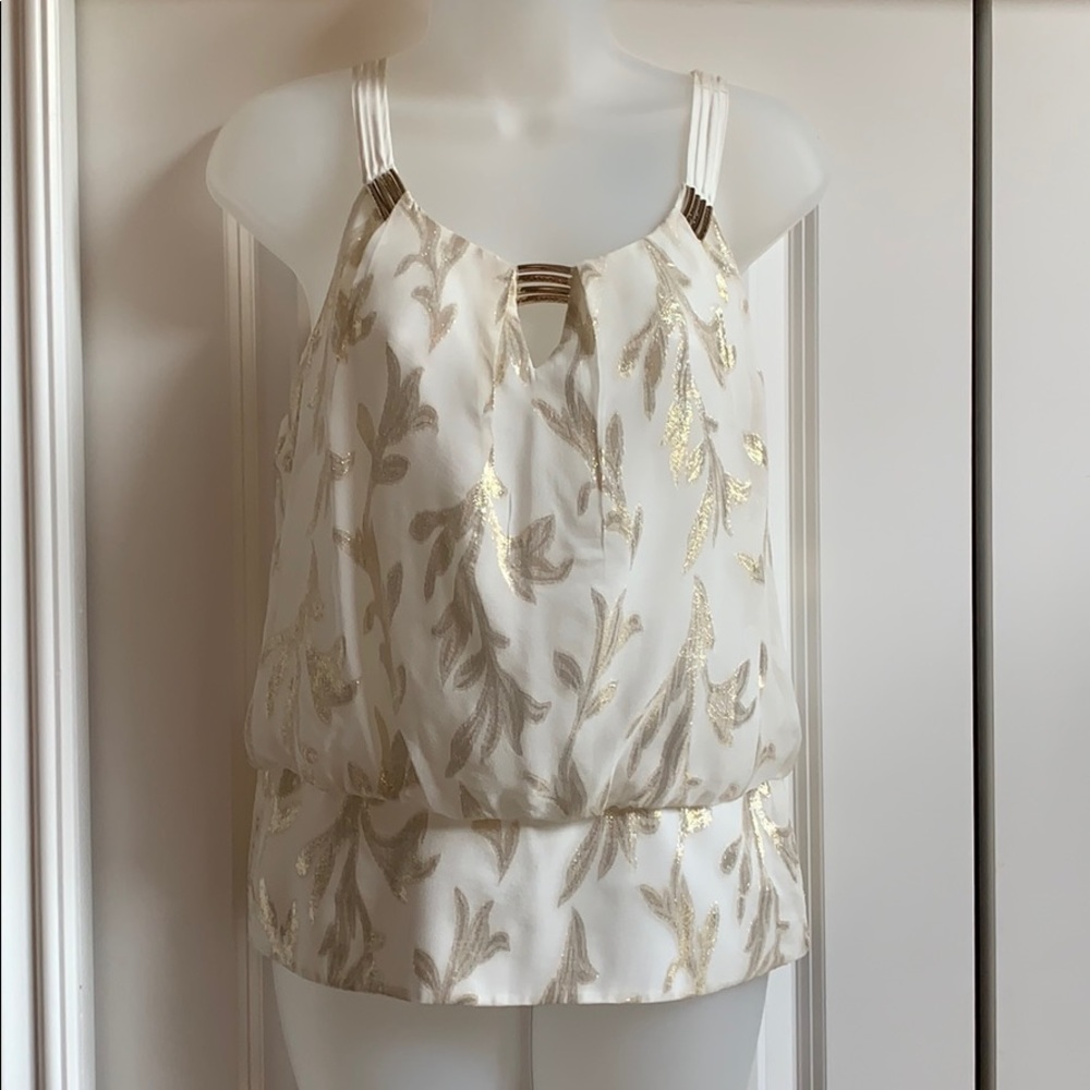 WHBM Tank cream and gold